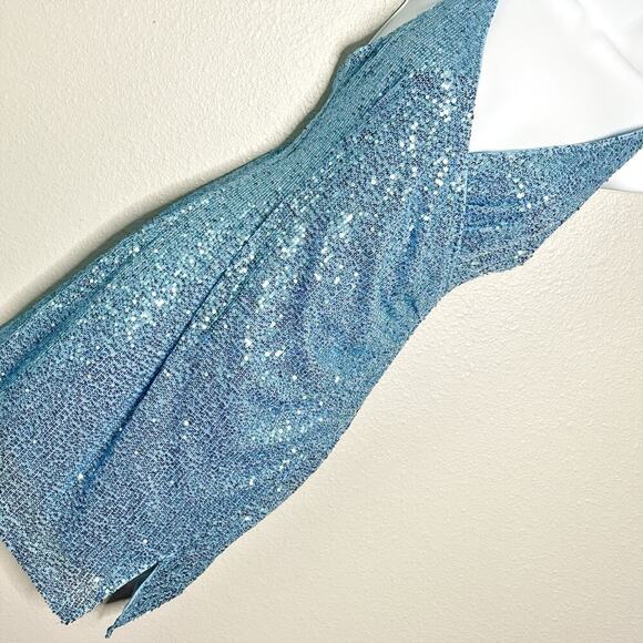 Hello Molly Twilight Dancer Light Blue Sequin Dress‎ women’s size 6 NEW - Picture 5 of 11
